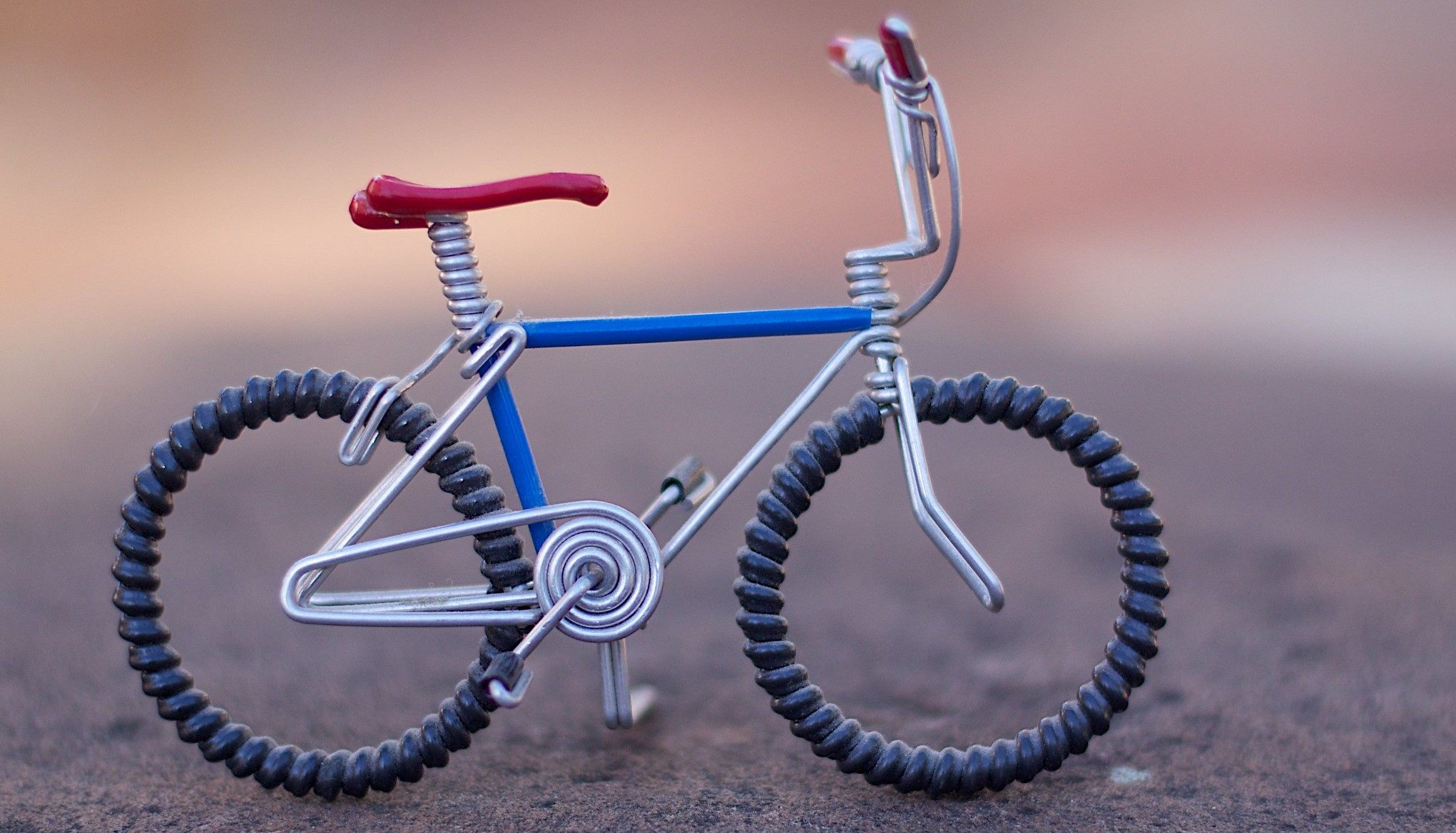 Someone built this little toy bike here, which is pretty cool