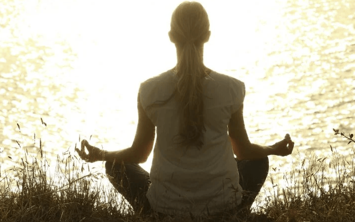 A yogi meditating