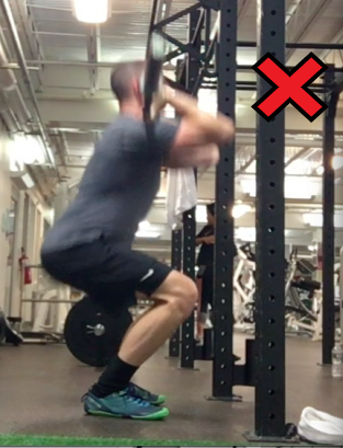 Showing a front squat not going low enough.