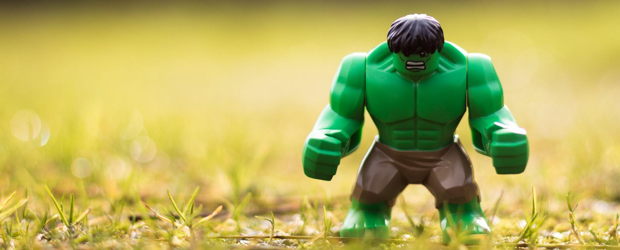 A photo of LEGO Hulk, who I don't think eats protein to look like that.